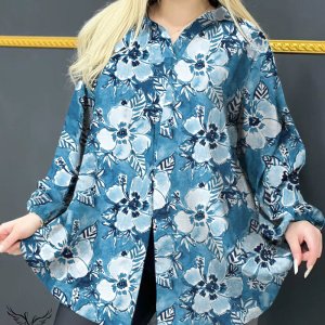 شومیز مجلسی یقه کلاسیک آستین بلند چاکدار سایز بزرگ