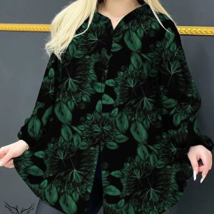 شومیز مجلسی یقه کلاسیک آستین بلند چاکدار سایز بزرگ
