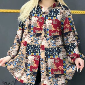 شومیز مجلسی یقه کلاسیک آستین بلند سایز بزرگ