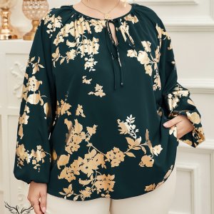 شومیز مجلسی یقه بندی آستین رگلان سایز بزرگ
