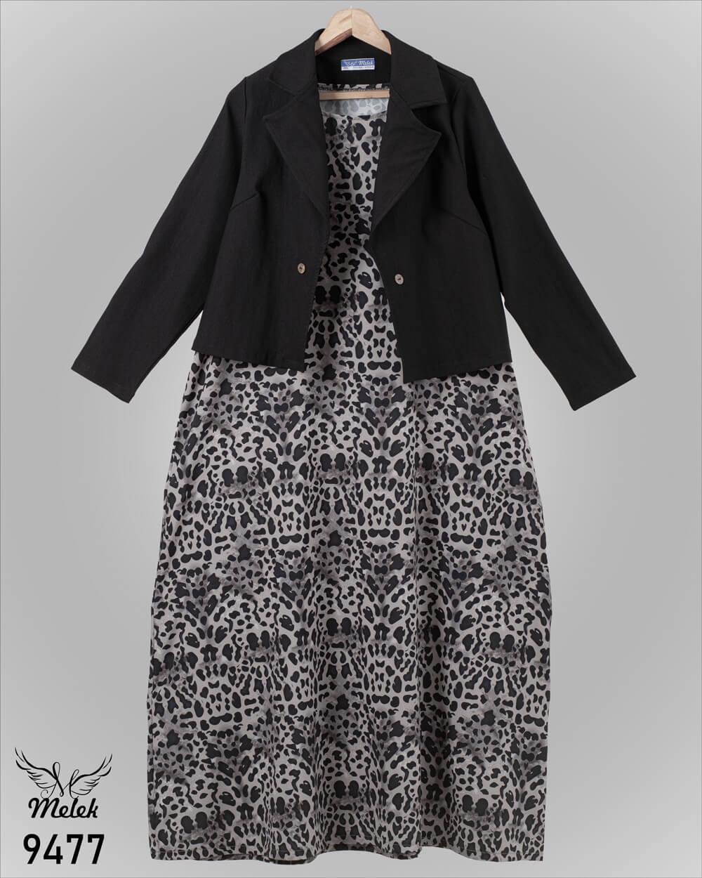 ست دوتکه سارافون و کت کراپ مجلسی سایز بزرگ - غیر ژورنالی