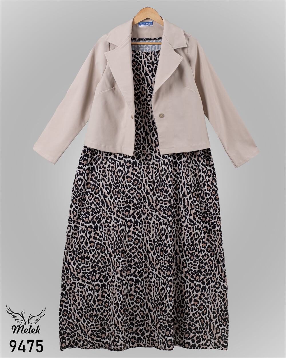 ست دوتکه سارافون و کت کراپ مجلسی سایز بزرگ - غیر ژورنالی