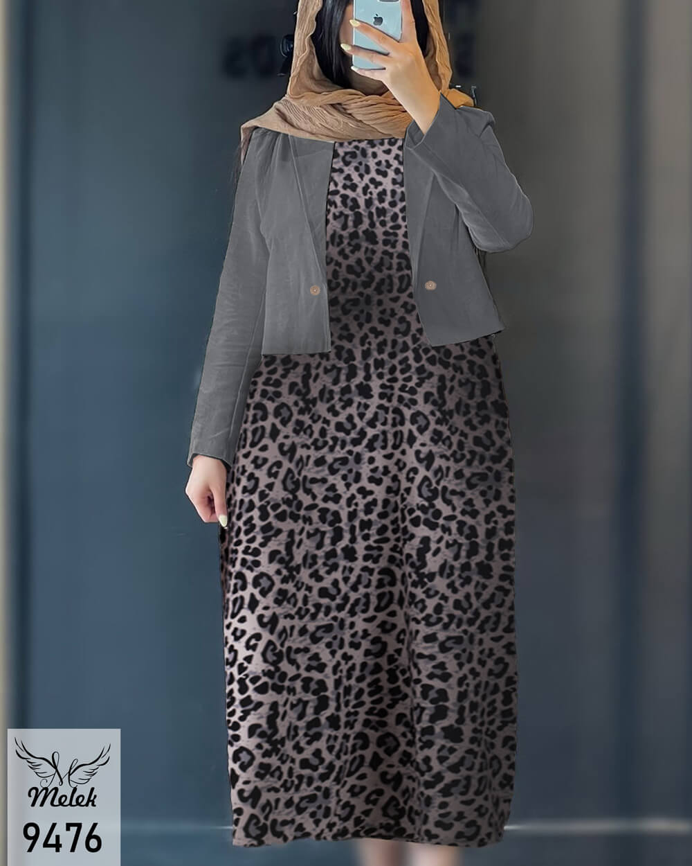 ست دوتکه سارافون و کت کراپ مجلسی سایز بزرگ