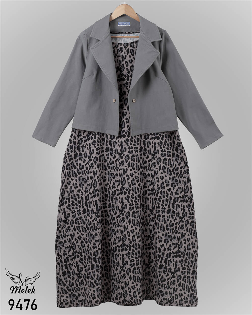 ست دوتکه سارافون و کت کراپ مجلسی سایز بزرگ - غیر ژورنالی