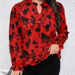 شومیز مجلسی یقه جواهری آستین بلند سایز بزرگ
