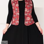 جلیقه تکی مجلسی یقه آرشال یلدانه سایز بزرگ