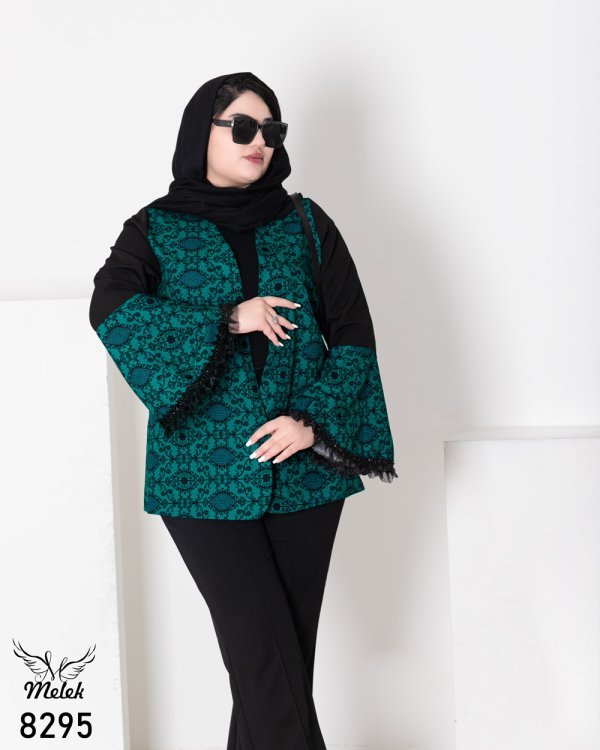 کت خاااص و جذاب مجلسی جلوباز آستین بلند سایز بزرگ