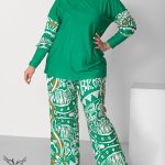 ست بلوز شلوار اسپورت راحتی سایز بزرگ