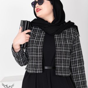 کراپ اسپورت مجلسی جلوباز آستین بلند سایز بزرگ