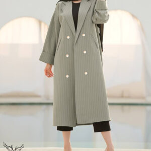 مانتو ترند مجلسی یقه انگلیسی جلوباز دوجیب سایز بزرگ