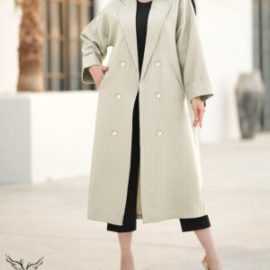 مانتو ترند مجلسی یقه انگلیسی جلوباز دوجیب سایز بزرگ