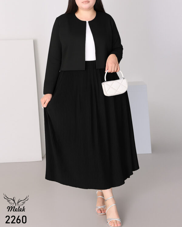 ست کراپ کت و دامن شیک و مجلسی سایز بزرگ - غیر ژورنالی