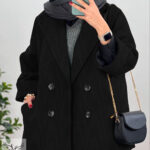 پالتو کتی اسپورت یقه انگلیسی دکمه نما آستین سرخود دوجیب سایز بزرگ