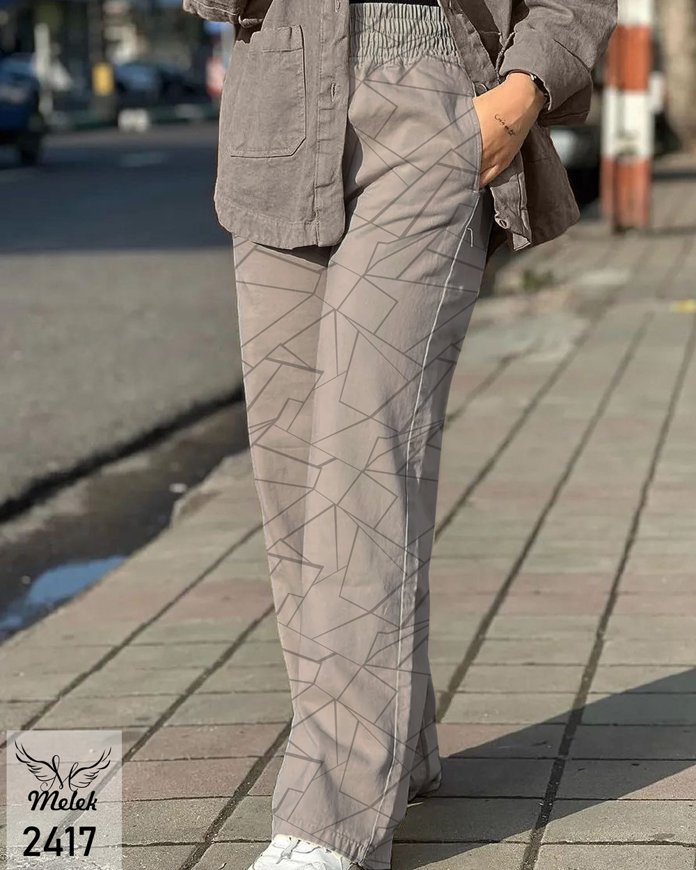 شلوار بگ کمر کشی دوجیب سایز بزرگ