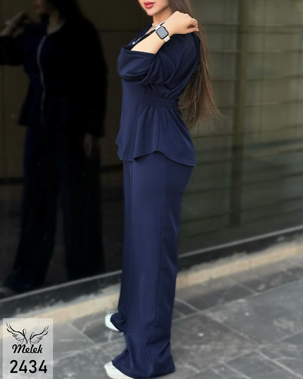 ست سوشرت کلاهدار جلو زیپ و شلوار بگ اسپورت مجلسی سایز بزرگ - غیر ژورنالی