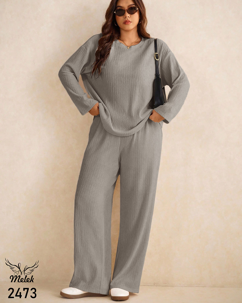 ست بلوز شلوار اسپورت راحتی سایز بزرگ - غیر ژورنالی