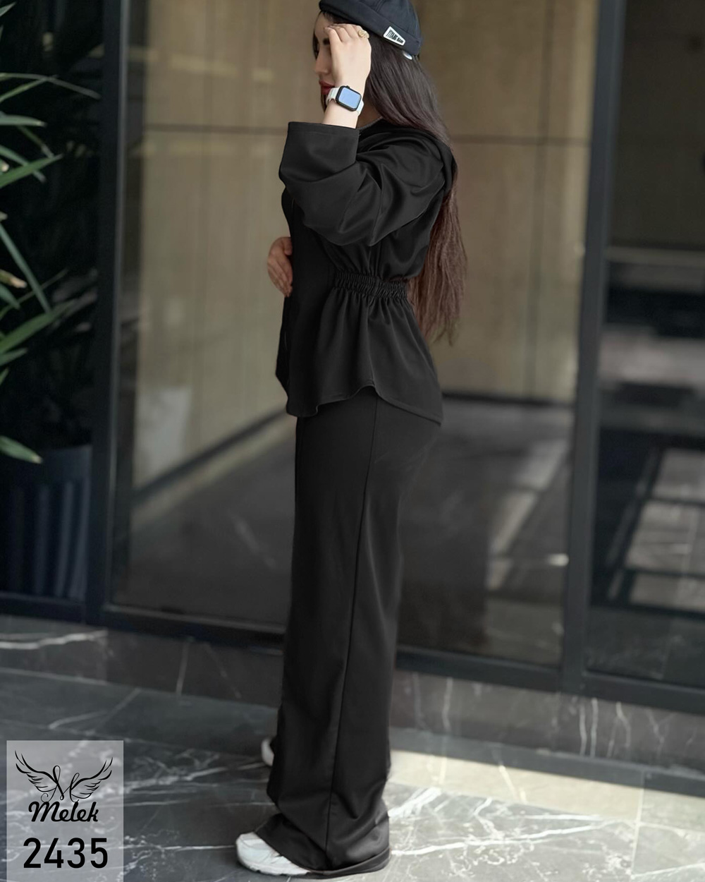 ست سوشرت کلاهدار جلو زیپ و شلوار بگ اسپورت مجلسی سایز بزرگ - غیر ژورنالی