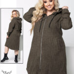 سوشرت لانگ کلاهدار جلو زیپ دوجیب سایز بزرگ