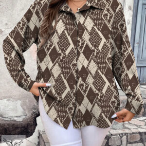 شومیز اسپورت مجلسی دکمه مخفی آستین بلند سایز بزرگ