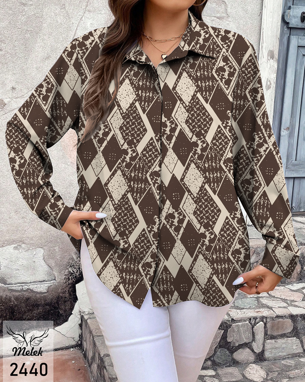 شومیز اسپورت مجلسی دکمه مخفی آستین بلند سایز بزرگ