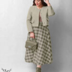 ست کراپ کت و دامن اسپورت مجلسی سایز بزرگ