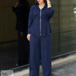 ست سوشرت کلاهدار جلو زیپ و شلوار بگ اسپورت مجلسی سایز بزرگ