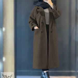 پالتو اسپورت مجلسی یقه انگلیسی دکمه نما آستین بلند جیب دار سایز بزرگ