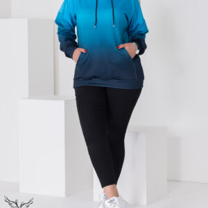 هودی اسپورت پاییزه کلاهدار جیب پلار  آستین سرخود سایز بزرگ