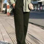 شلوار بگ کمر کشی دوجیب سایز بزرگ