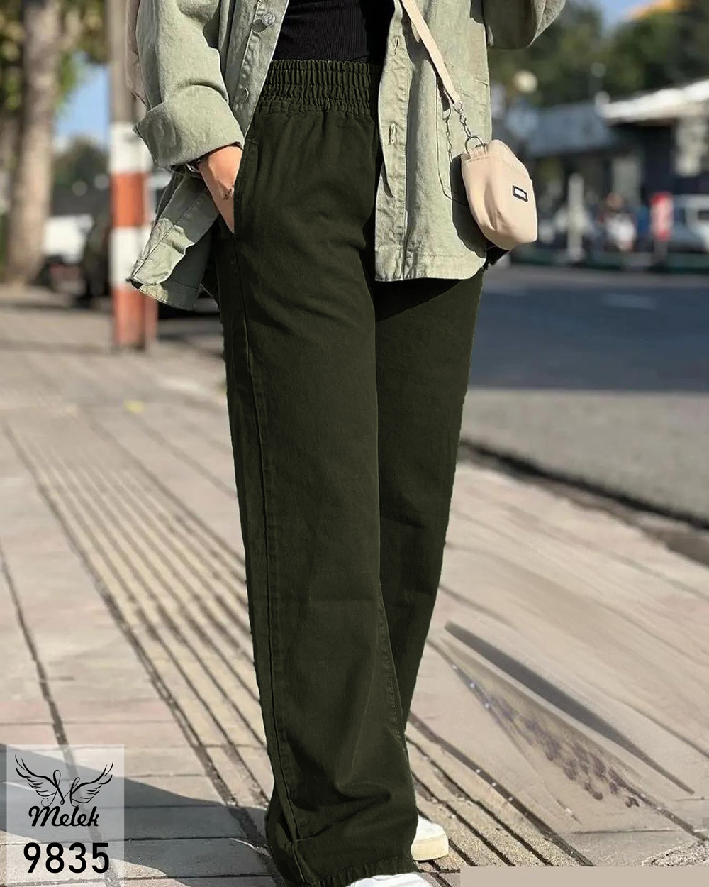 شلوار بگ کمر کشی دوجیب سایز بزرگ