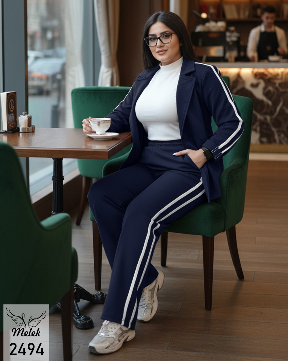 ست سوشرت کتی و شلوار بگ اسپورت مجلسی سایز بزرگ - غیر ژورنالی