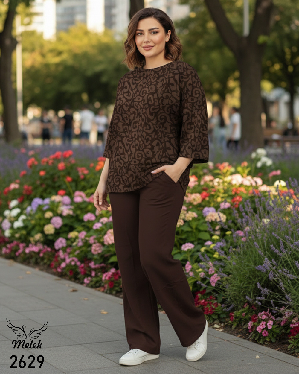 ست تیشرت و شلوار بگ اسپورت مجلسی سایز بزرگ - غیر ژورنالی