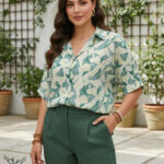 شومیز اسپورت مجلسی جلو دکمه بازشو آستین کیمونو پاکتی سایز بزرگ