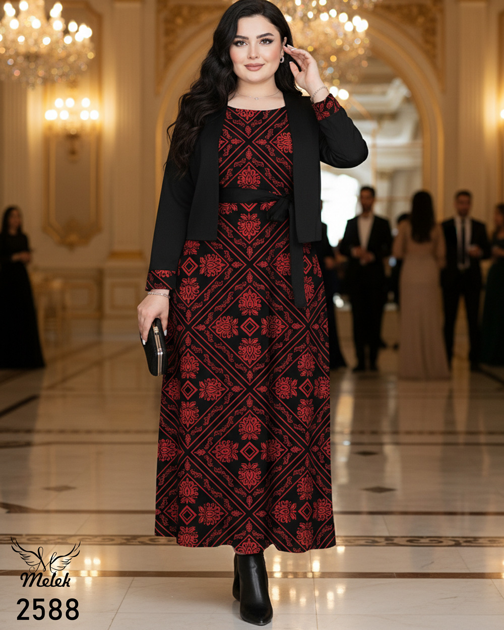 ست دوتکه سارافون و کت کراپ اسپورت مجلسی سایز بزرگ - غیر ژورنالی