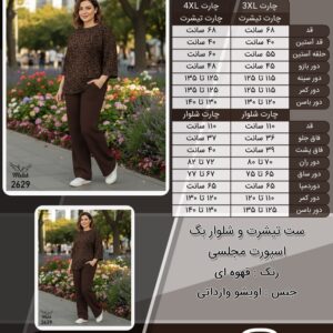 ست تیشرت و شلوار بگ اسپورت مجلسی سایز بزرگ