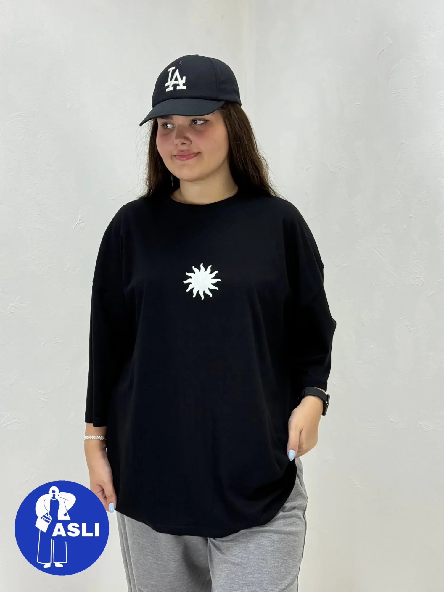 تیشرت سایز بزرگ Sun - مشکی