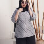 شومیز یقه هفت ۷۱۱۲ - طوسی تیره