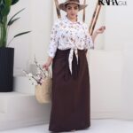 شومیز دامن ۷۱۰۷ - قهوه ای