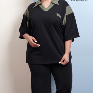 تیشرت باکسی ۲۵۰۷ - زمینه مشکی