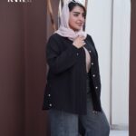 شومیز بغل دکمه دار ۷۱۱۰ - مشکی
