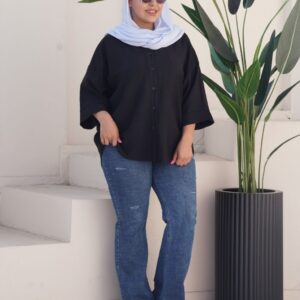 شومیز باکسی b۹۰۰۱ - مشکی
