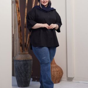 شومیز لینن ۷۱۲۴ - مشکی