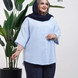 شومیز لینن ژاکارد۹۰۱۴ - آبی