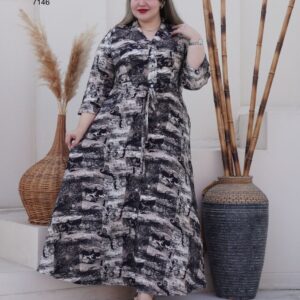 پیراهن یقه انگلیسی ۷۱۴۶ - مشکی